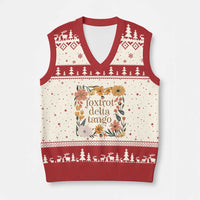 Foxtrots Deltas Tangos Boho Floral V-Neck Knit Sweater Vest Funny Offensive - Wonder Print Shop