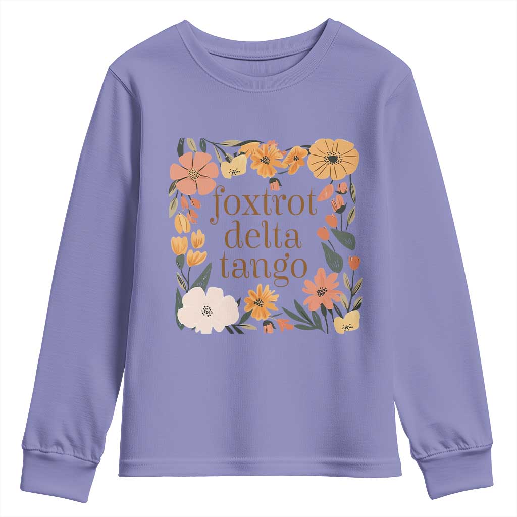 Foxtrots Deltas Tangos Boho Floral Youth Sweatshirt Funny Offensive