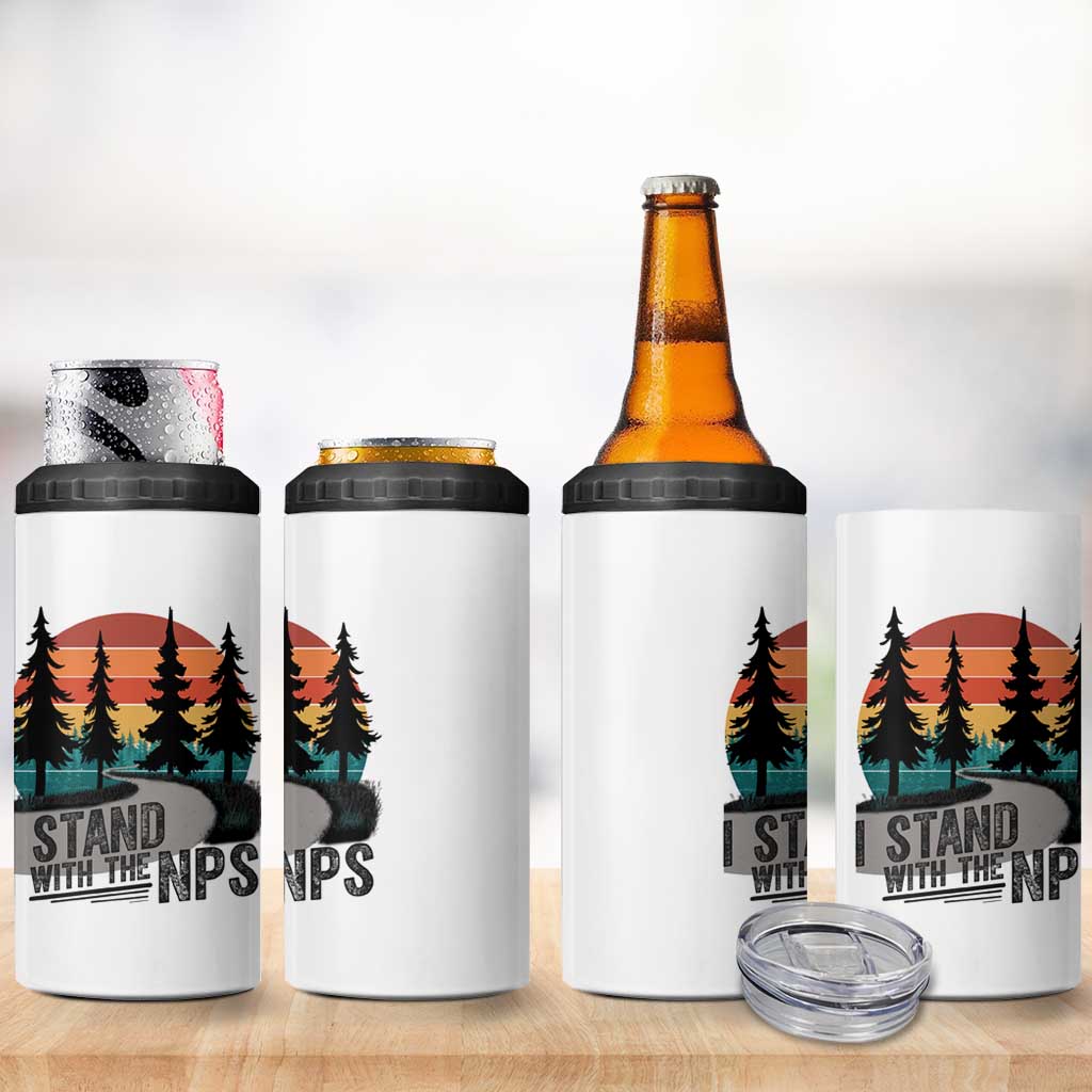 I Stand With The NPS 4 in 1 Can Cooler Tumbler National Park Support Park Rangers