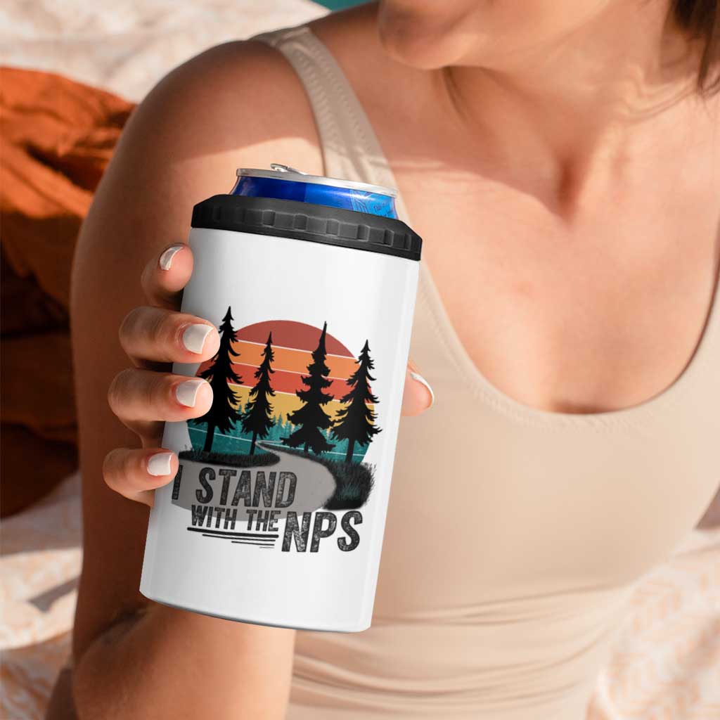 I Stand With The NPS 4 in 1 Can Cooler Tumbler National Park Support Park Rangers