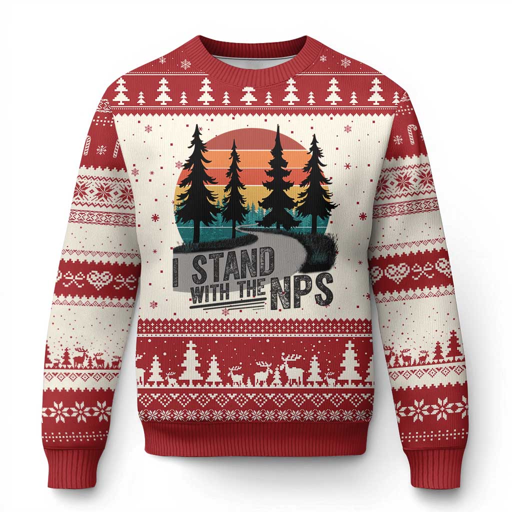 I Stand With The NPS Ugly Christmas Sweater National Park Support Park Rangers - Wonder Print Shop