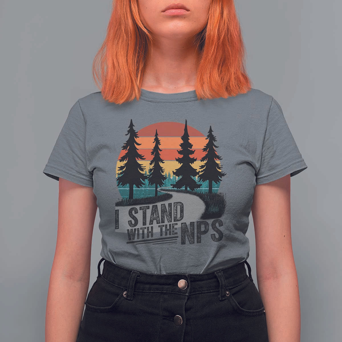 I Stand With The NPS T Shirt For Women National Park Support Park Rangers