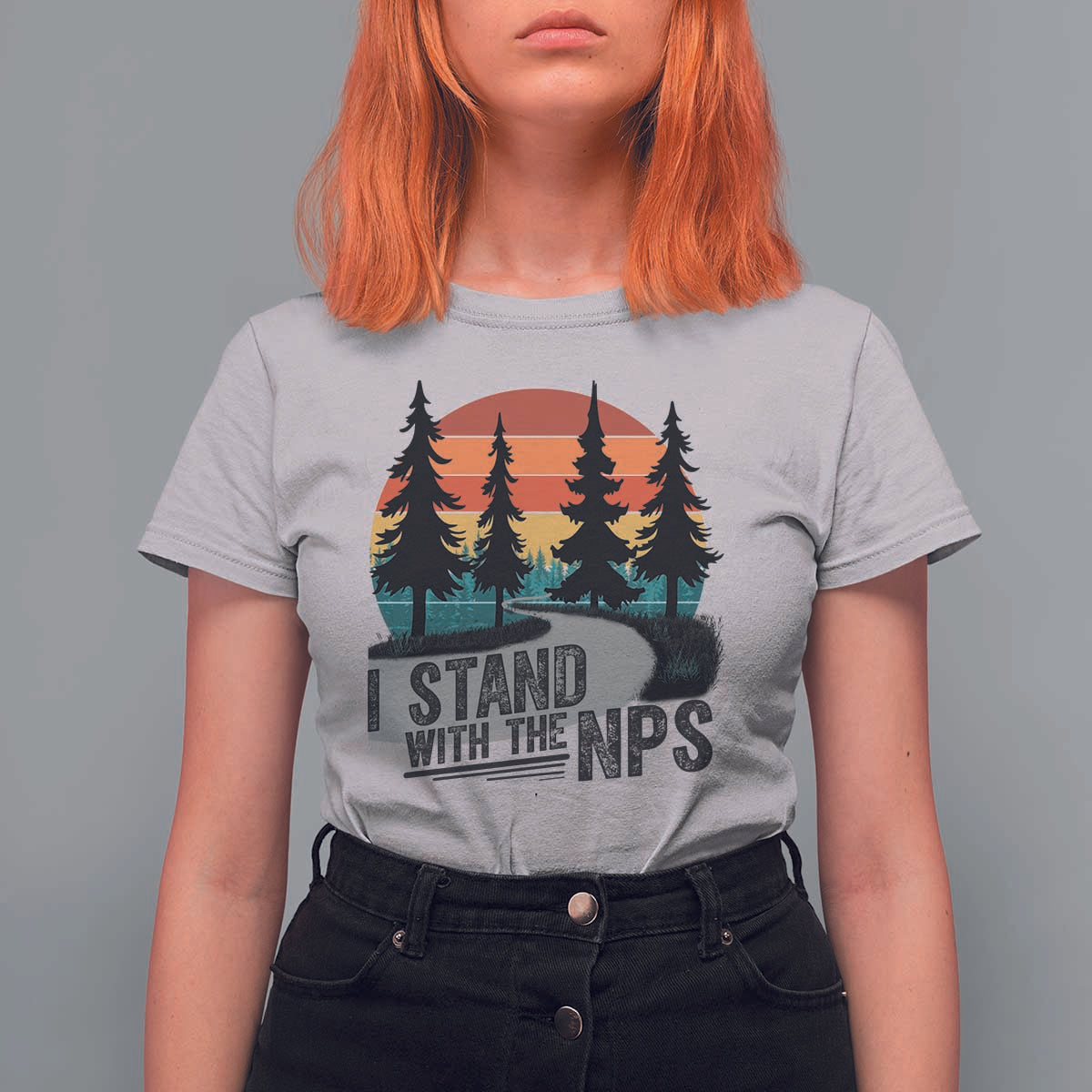 I Stand With The NPS T Shirt For Women National Park Support Park Rangers
