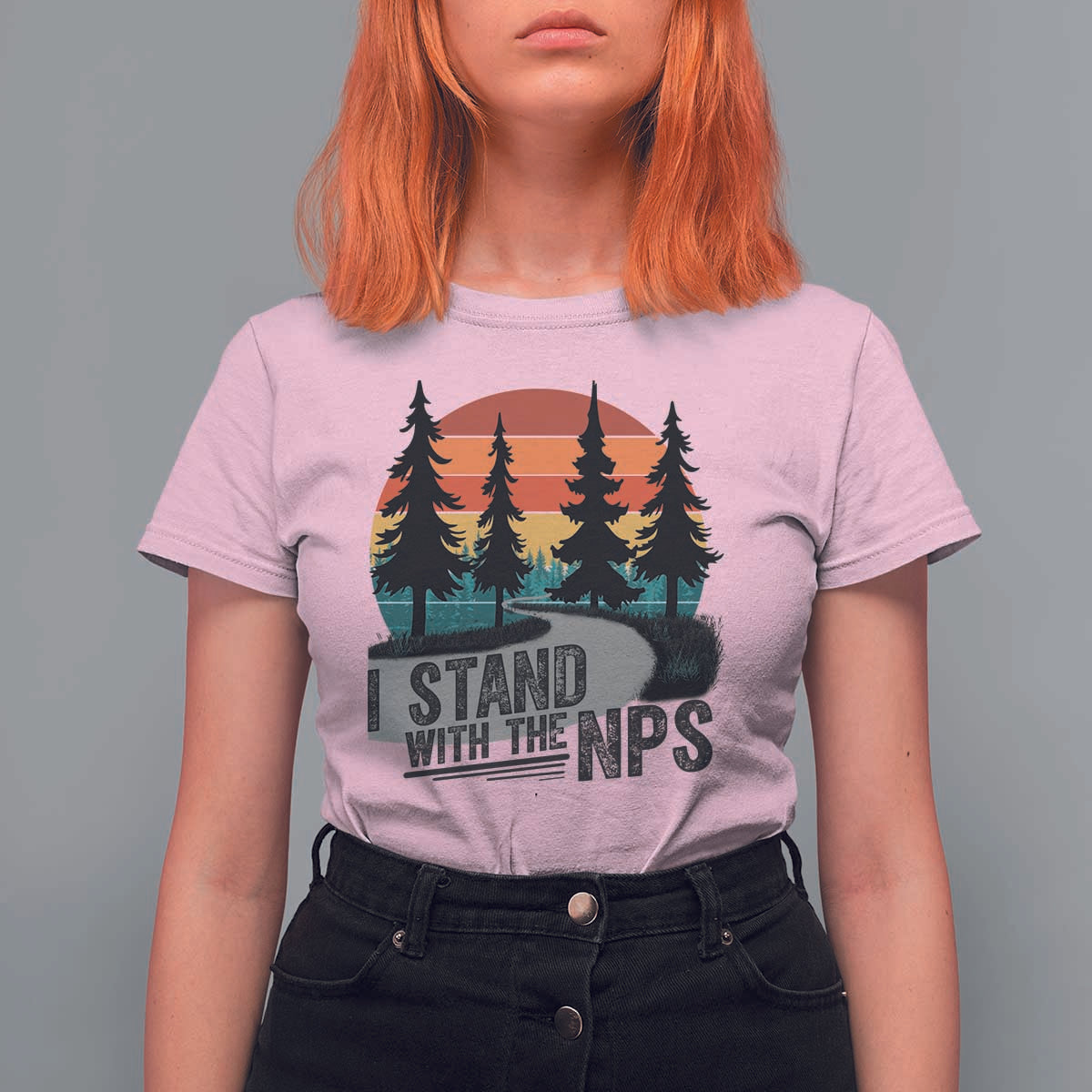 I Stand With The NPS T Shirt For Women National Park Support Park Rangers