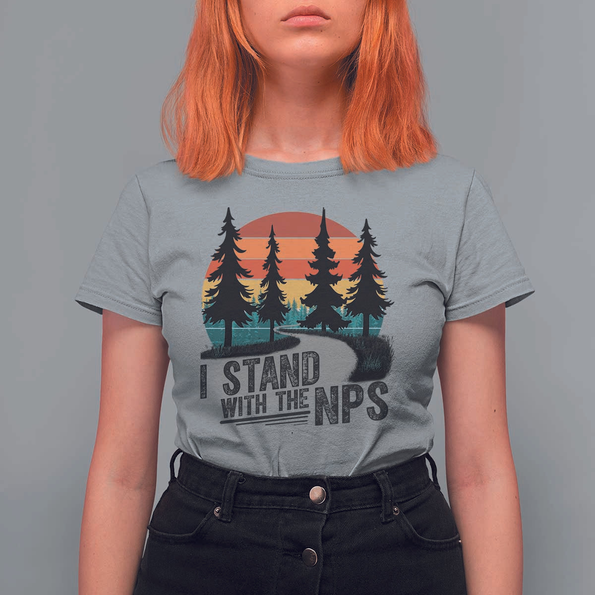 I Stand With The NPS T Shirt For Women National Park Support Park Rangers