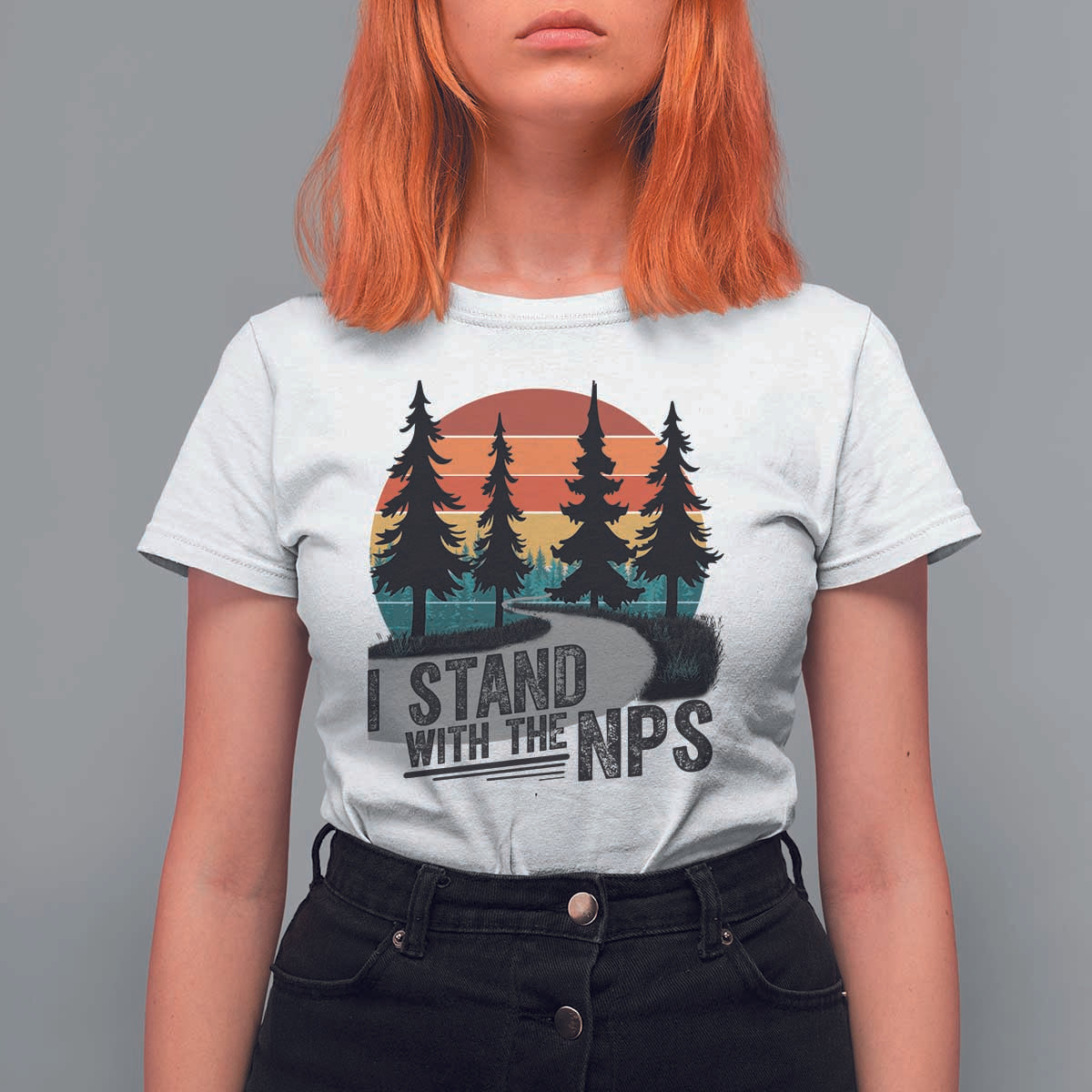 I Stand With The NPS T Shirt For Women National Park Support Park Rangers