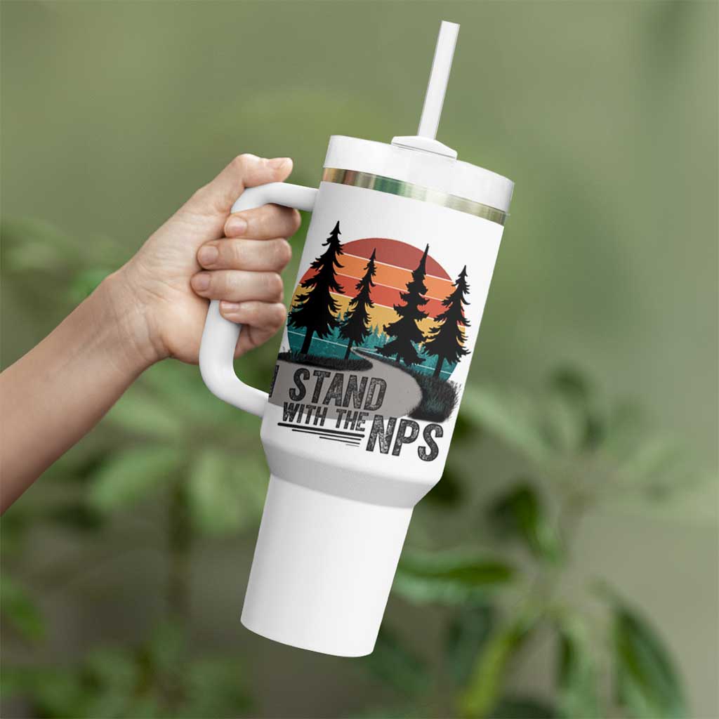 I Stand With The NPS Tumbler With Handle National Park Support Park Rangers