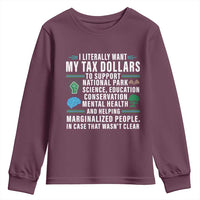 I Literally Want My Tax Dollars To Support National Parks Youth Sweatshirt In Case That Wasn't Clear