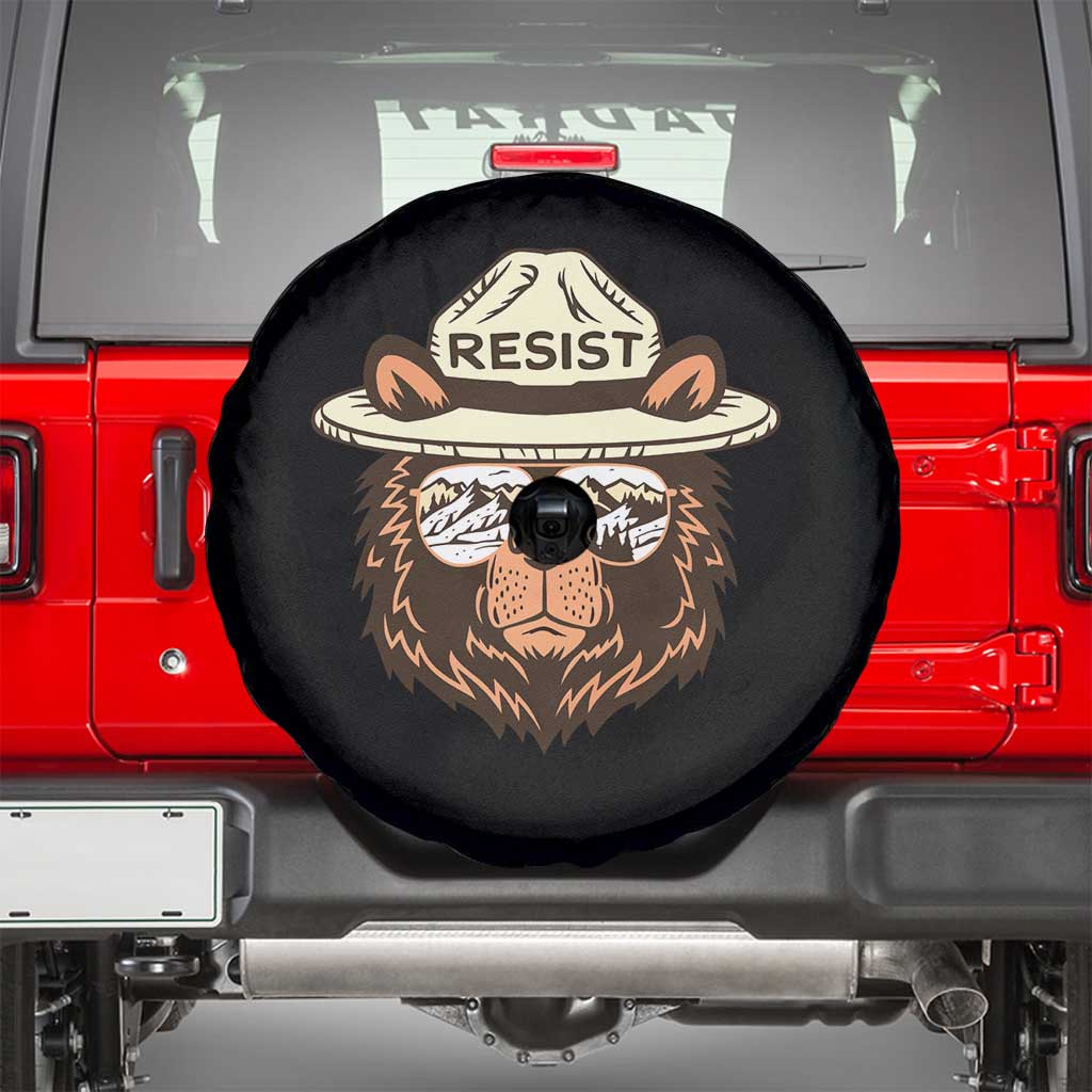Resist Bear Retro Vintage Spare Tire Cover