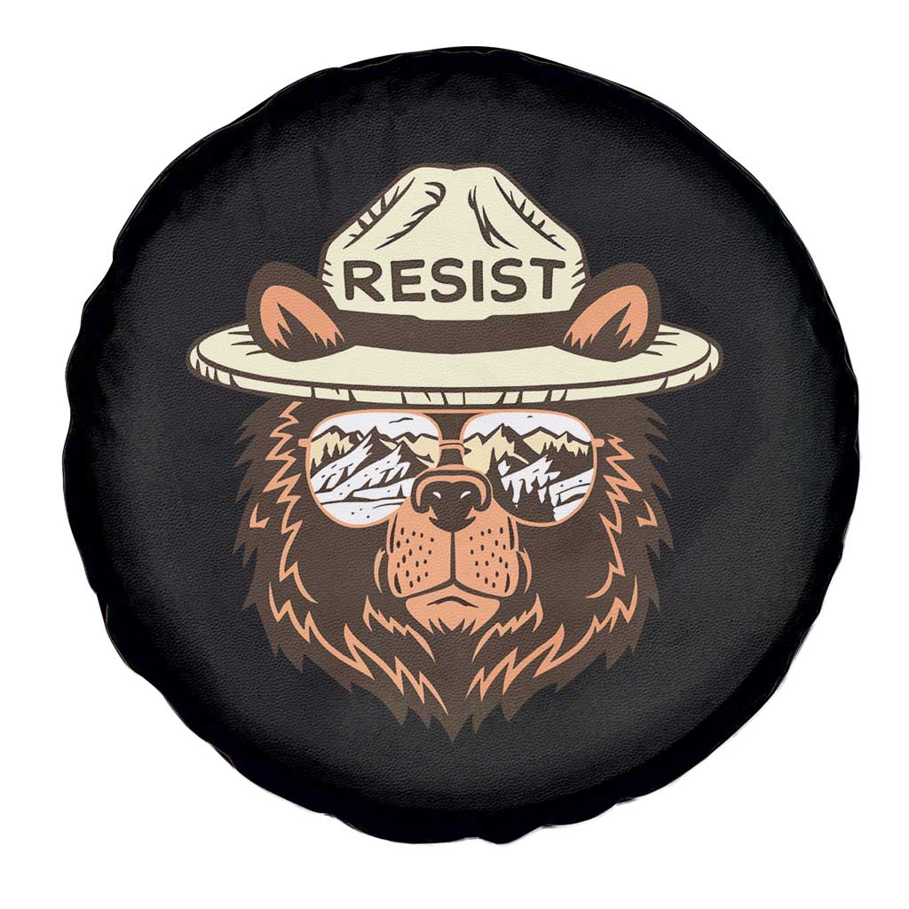 Resist Bear Retro Vintage Spare Tire Cover
