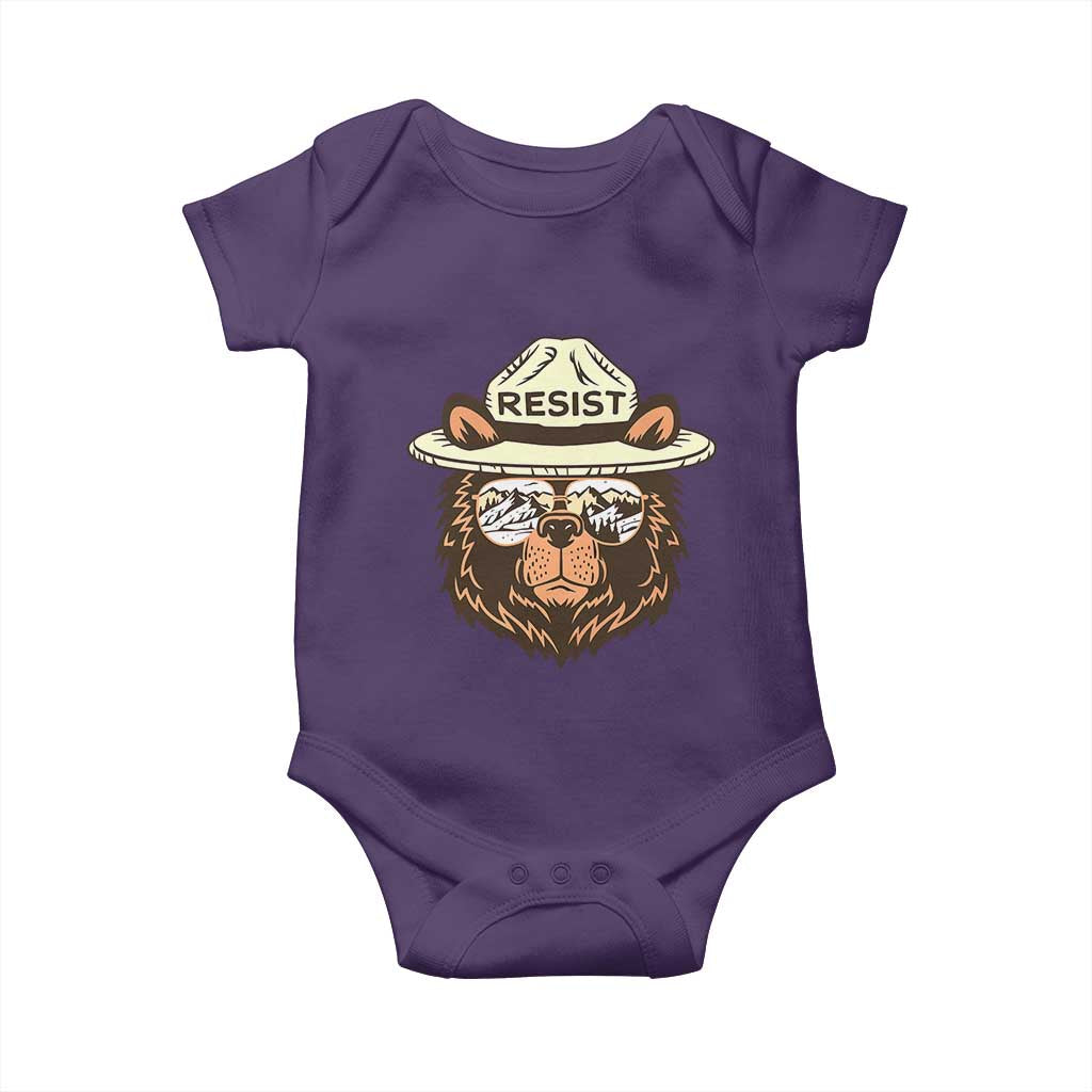 Resist Bear Retro Vintage Baby Onesie