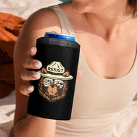 Resist Bear Retro Vintage 4 in 1 Can Cooler Tumbler
