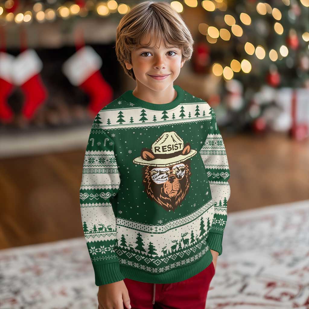 Resist Bear Retro Vintage Ugly Christmas Sweater - Wonder Print Shop