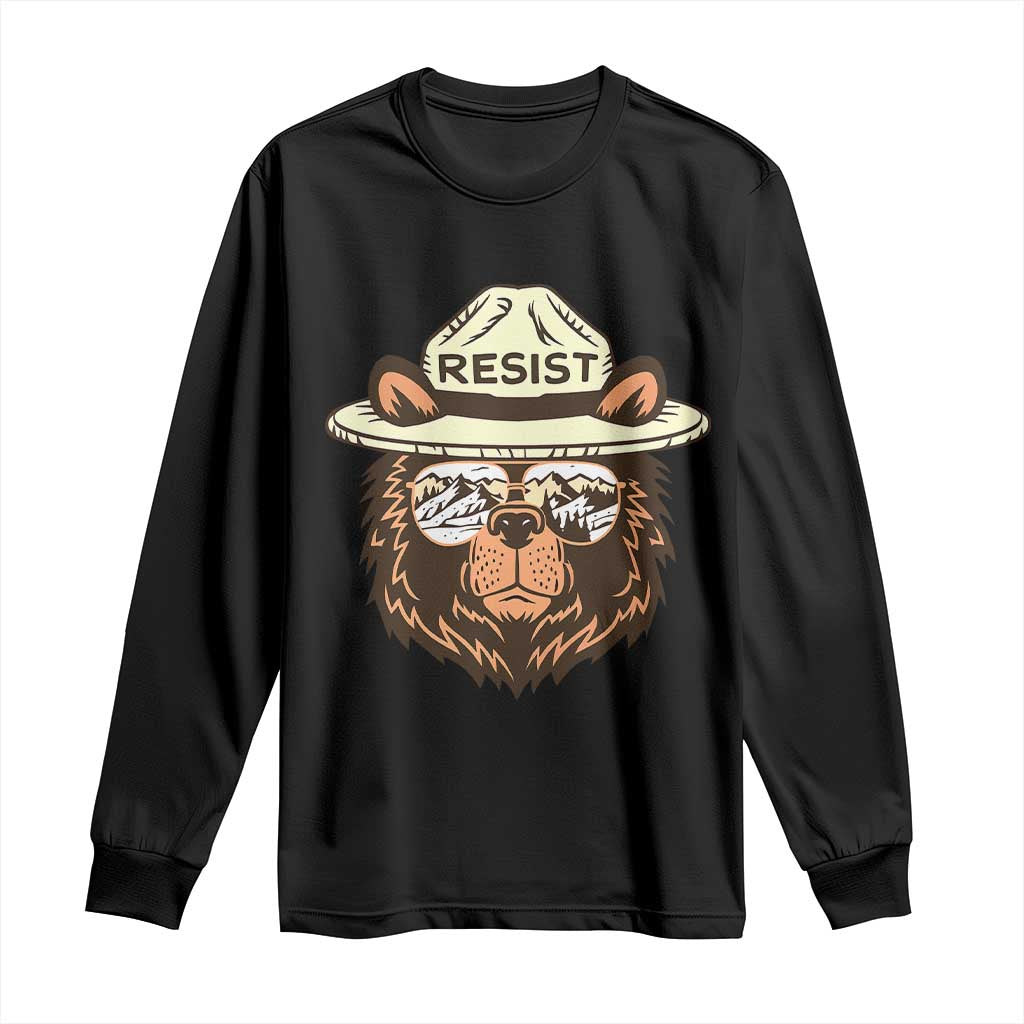 Resist Bear Retro Vintage Long Sleeve Shirt
