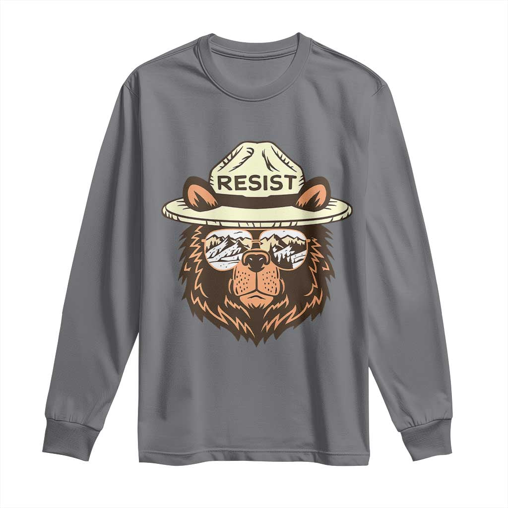 Resist Bear Retro Vintage Long Sleeve Shirt