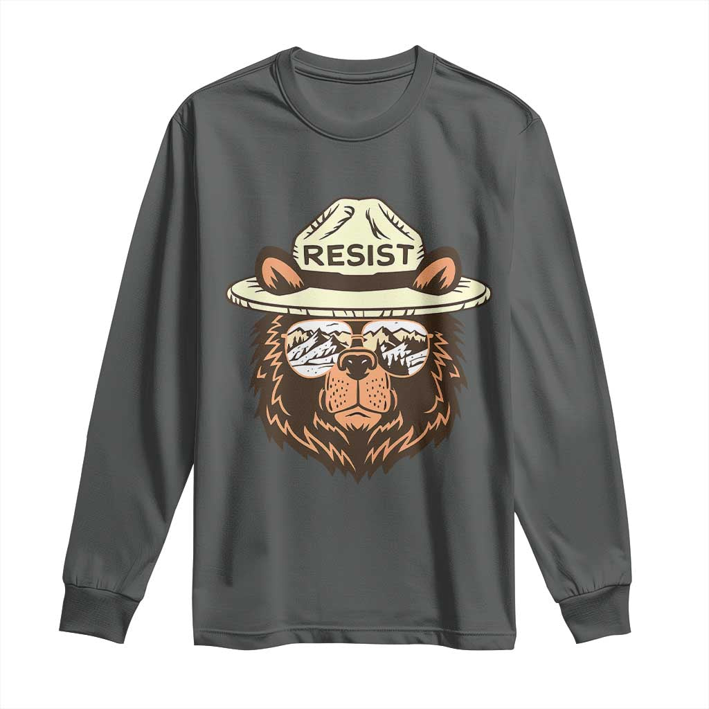 Resist Bear Retro Vintage Long Sleeve Shirt