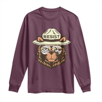 Resist Bear Retro Vintage Long Sleeve Shirt