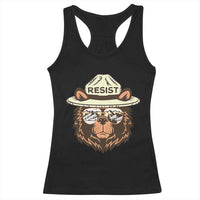 Resist Bear Retro Vintage Racerback Tank Top