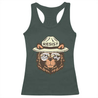 Resist Bear Retro Vintage Racerback Tank Top