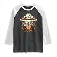 Resist Bear Retro Vintage Raglan Shirt