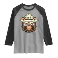 Resist Bear Retro Vintage Raglan Shirt