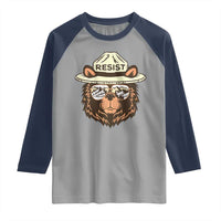 Resist Bear Retro Vintage Raglan Shirt