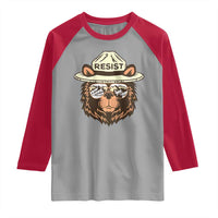 Resist Bear Retro Vintage Raglan Shirt