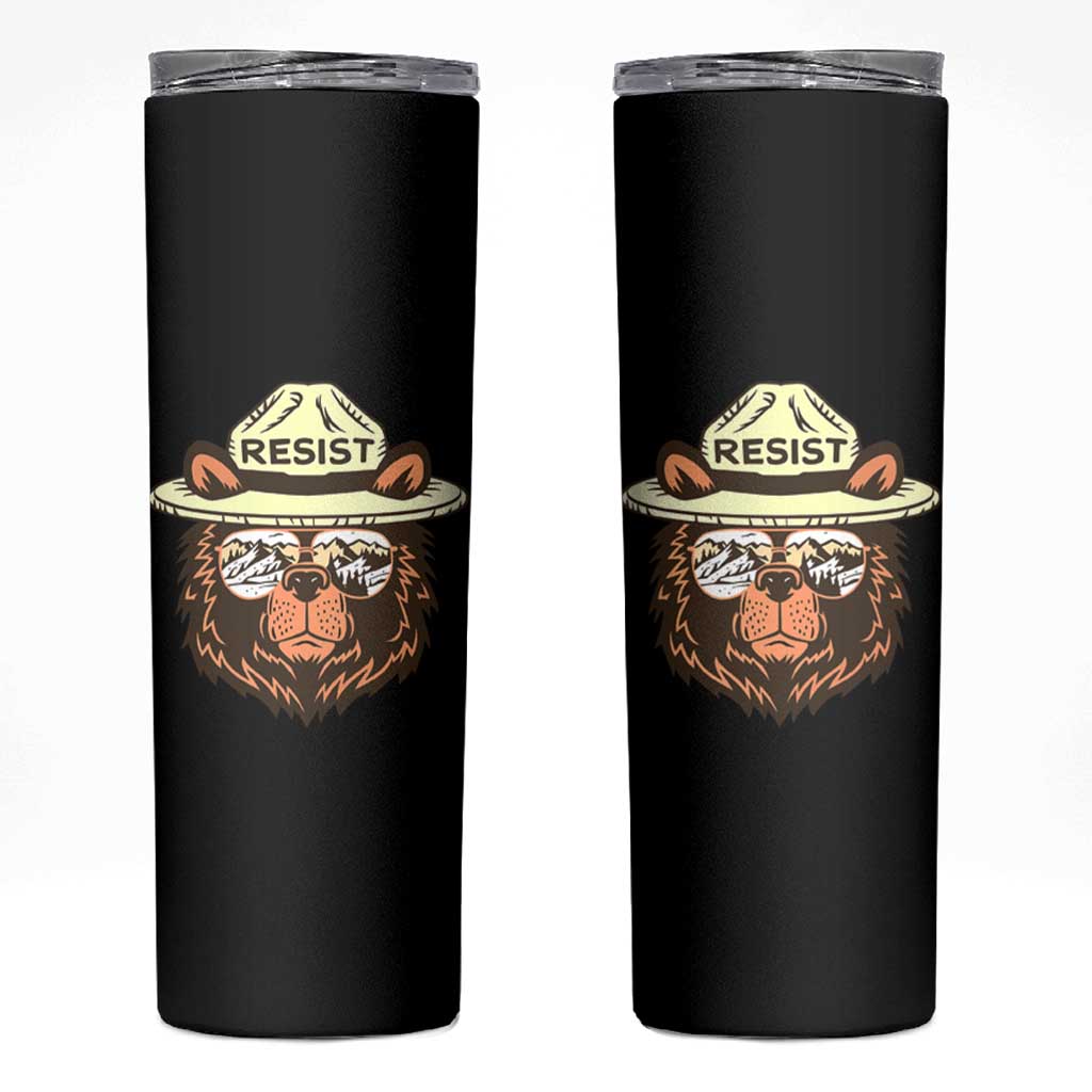 Resist Bear Retro Vintage Skinny Tumbler