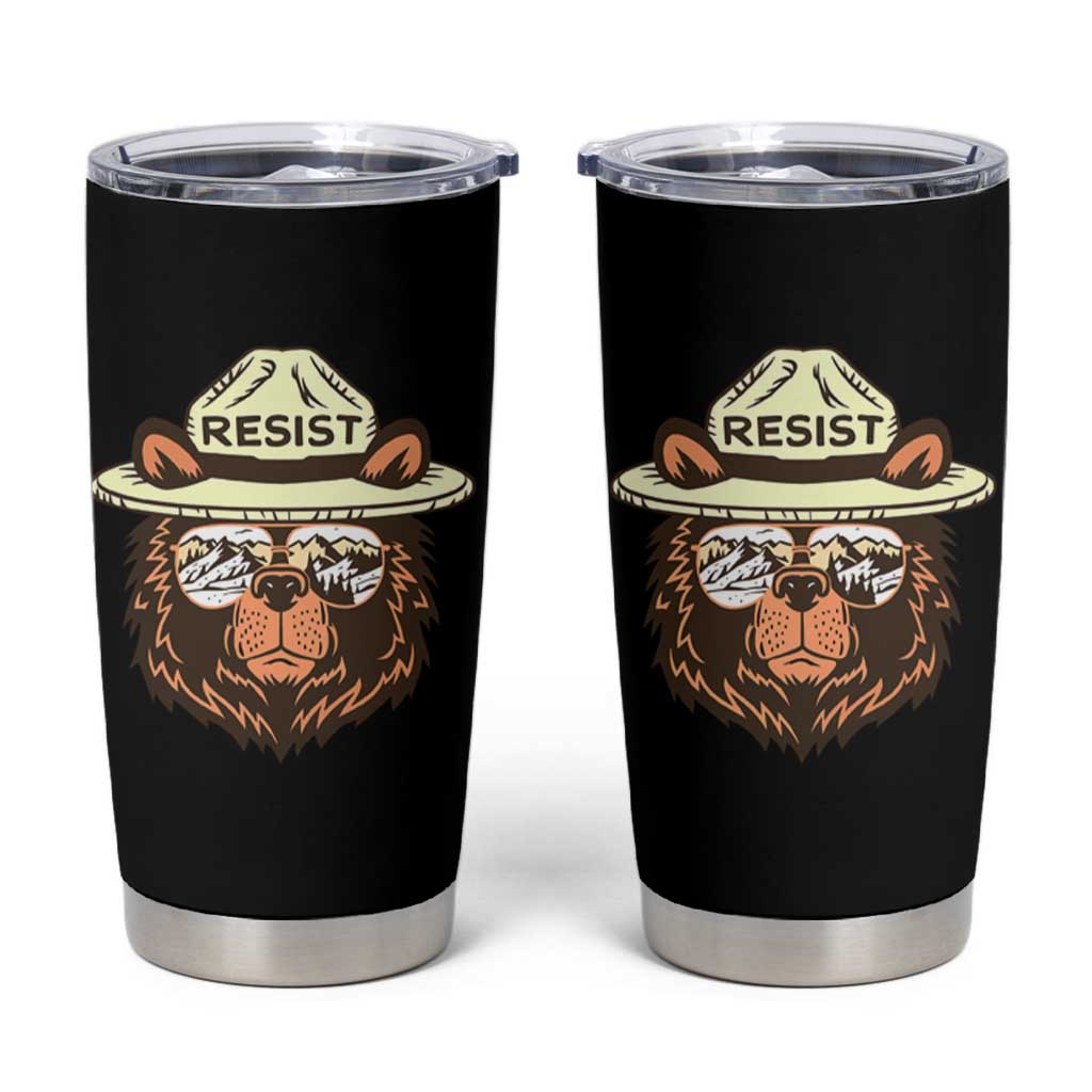 Resist Bear Retro Vintage Tumbler Cup