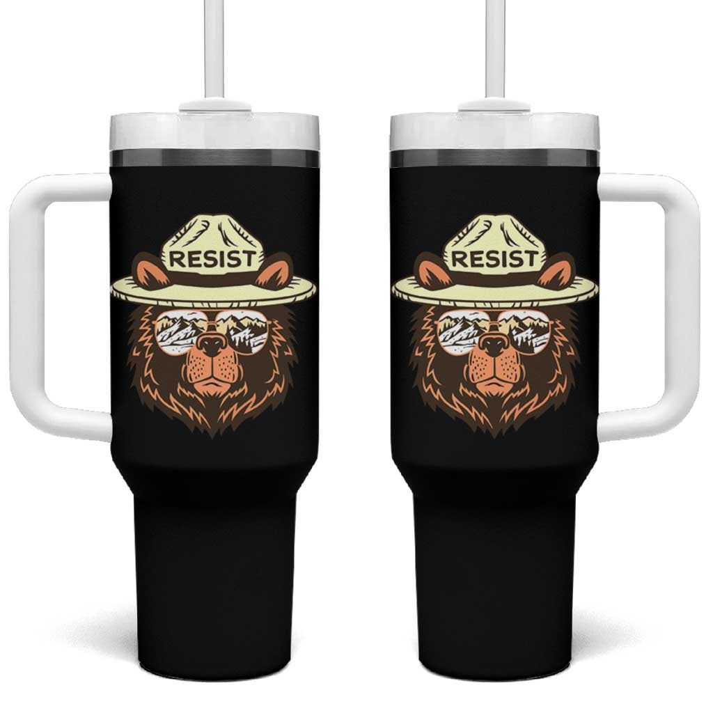 Resist Bear Retro Vintage Tumbler With Handle