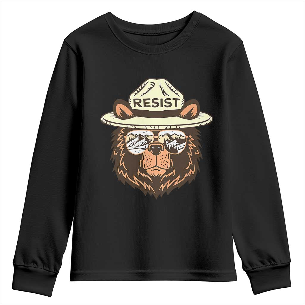 Resist Bear Retro Vintage Youth Sweatshirt