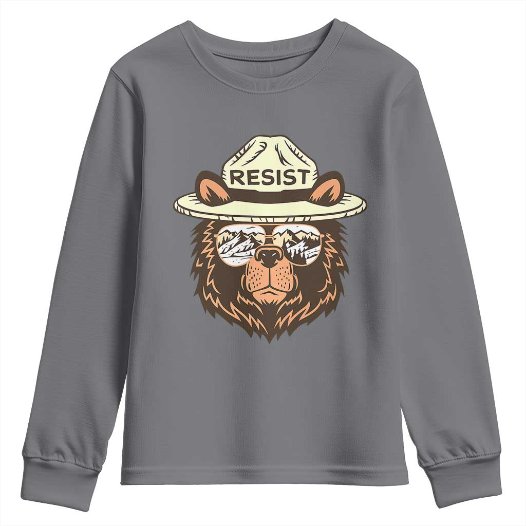 Resist Bear Retro Vintage Youth Sweatshirt