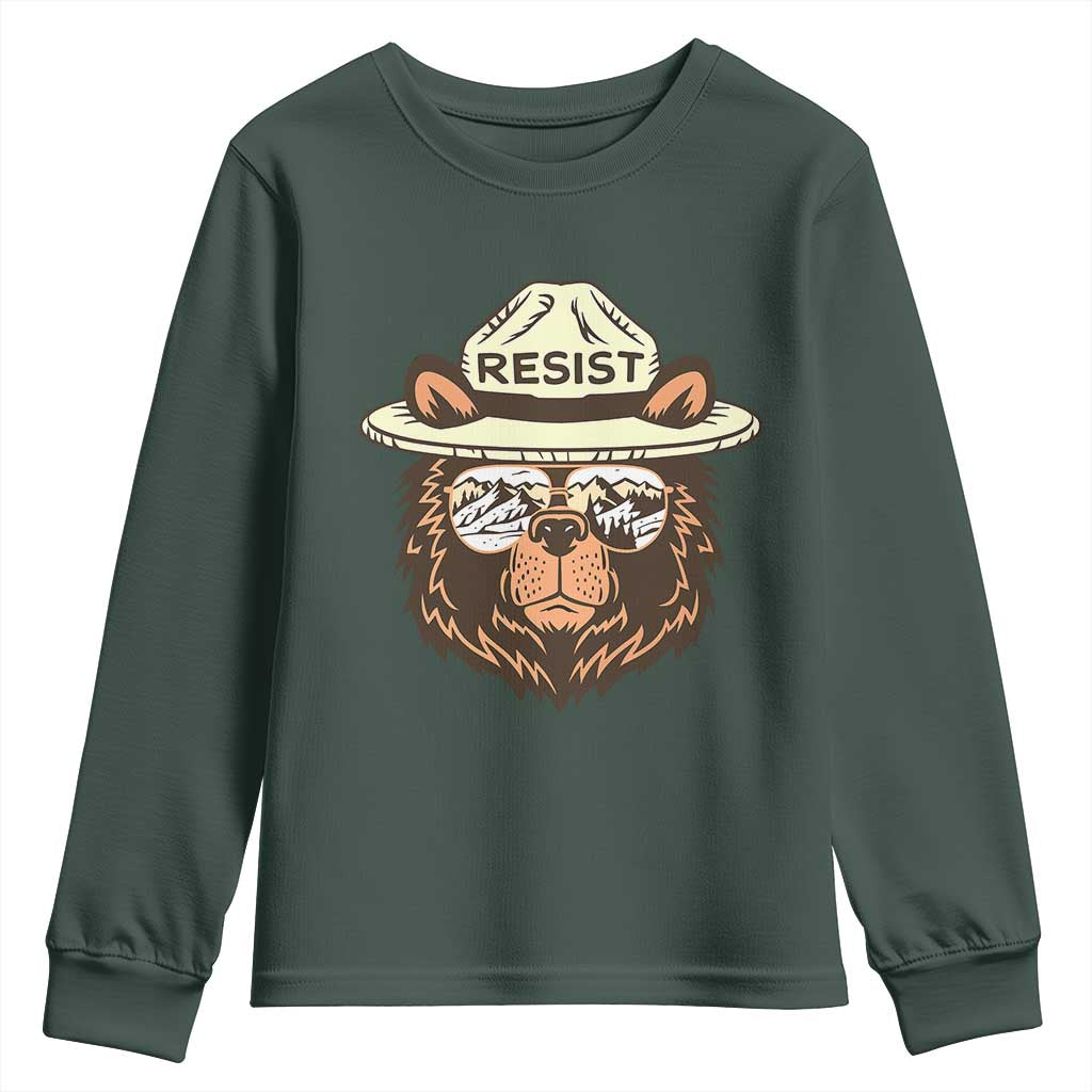 Resist Bear Retro Vintage Youth Sweatshirt