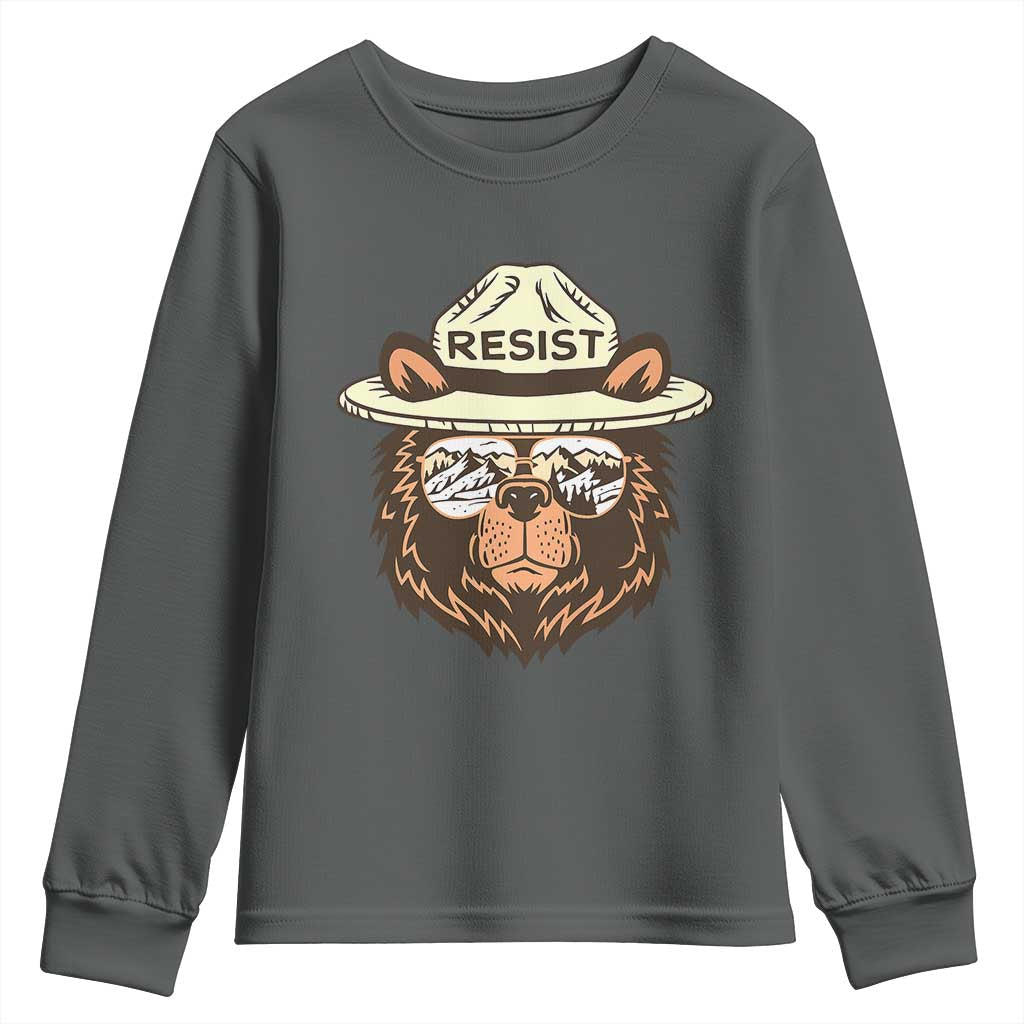 Resist Bear Retro Vintage Youth Sweatshirt