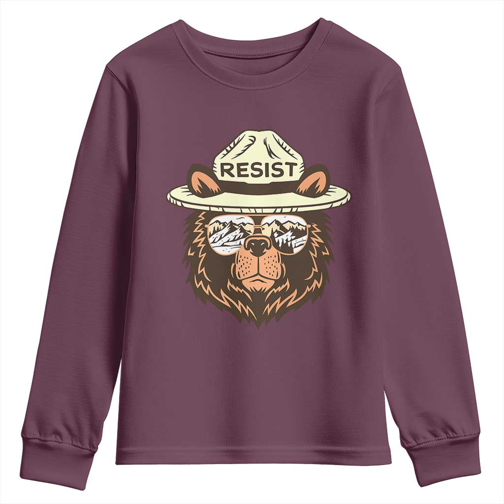 Resist Bear Retro Vintage Youth Sweatshirt