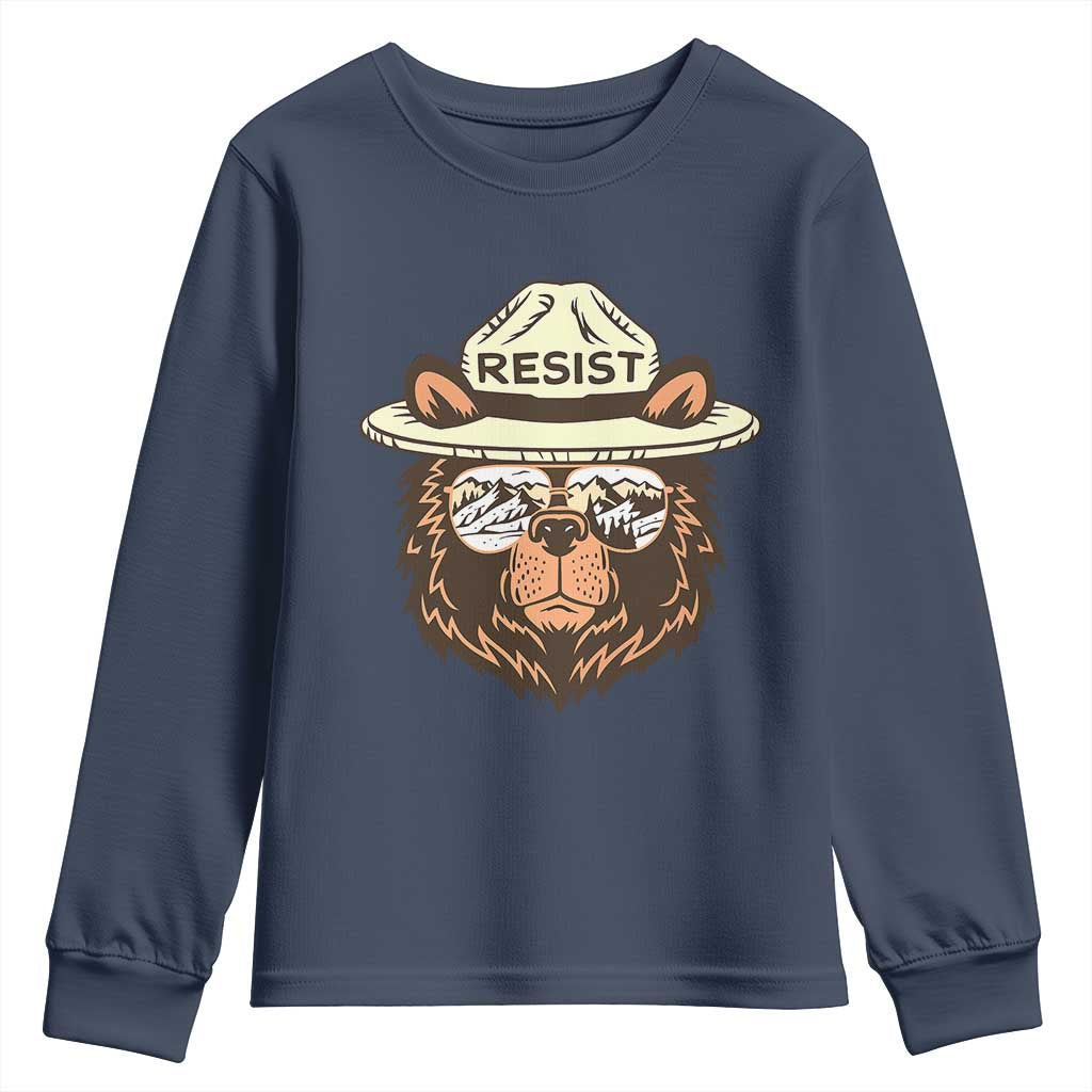 Resist Bear Retro Vintage Youth Sweatshirt
