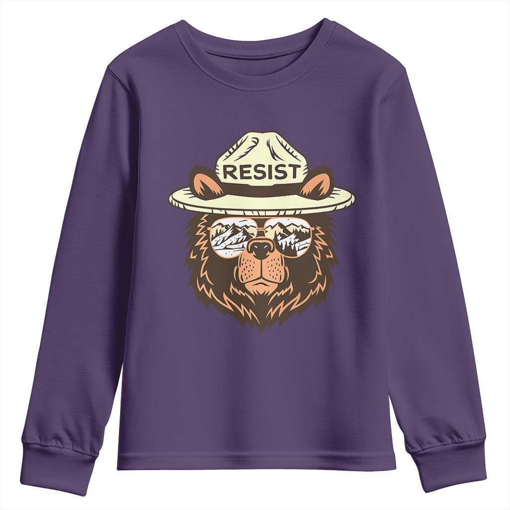 Resist Bear Retro Vintage Youth Sweatshirt