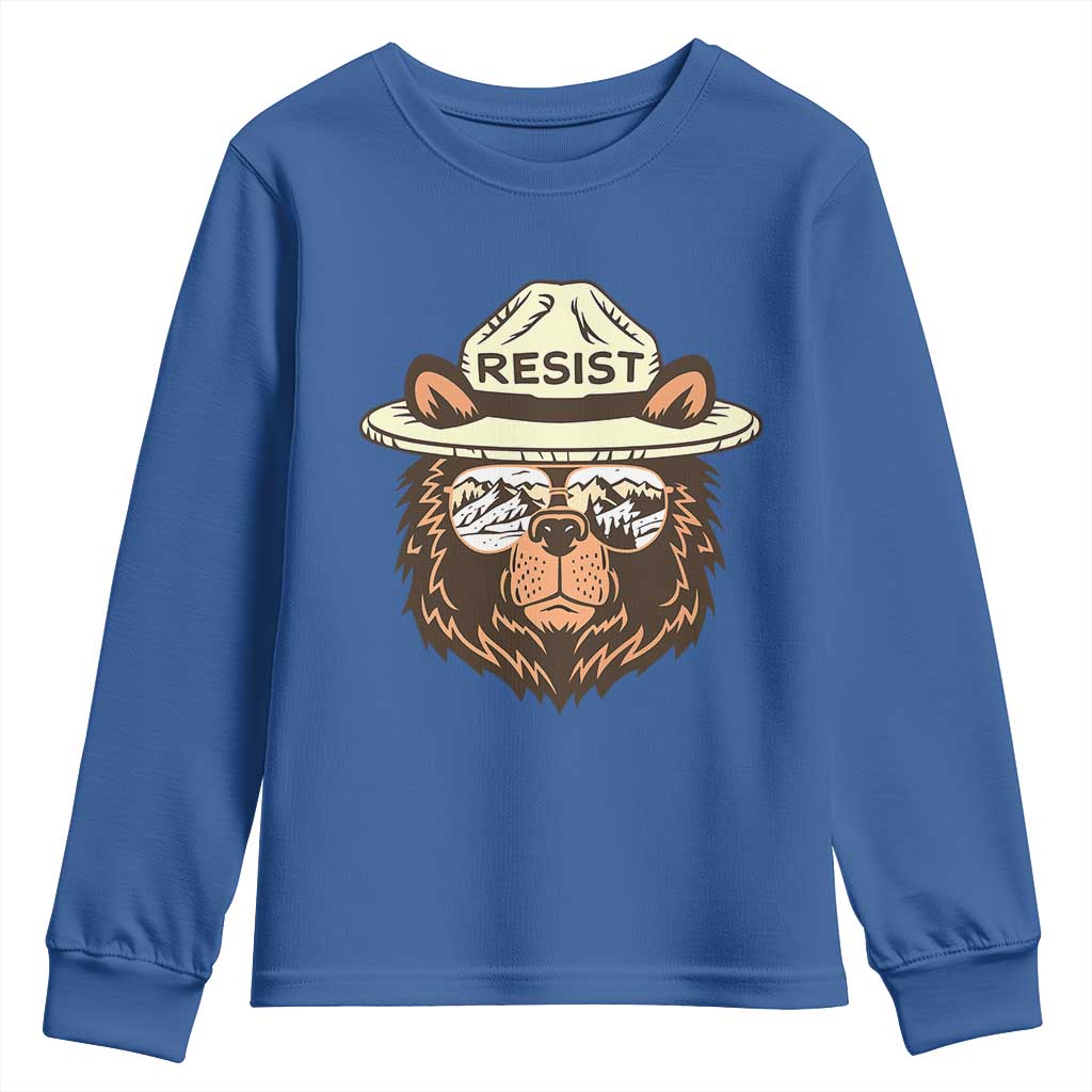 Resist Bear Retro Vintage Youth Sweatshirt