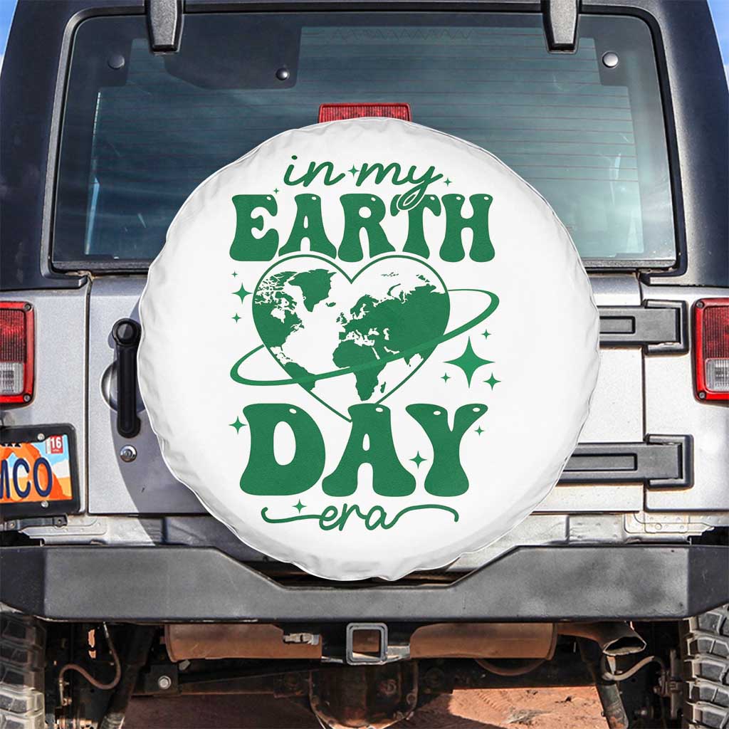 In My Earth Day Era Spare Tire Cover Cute Groovy Planet Heart