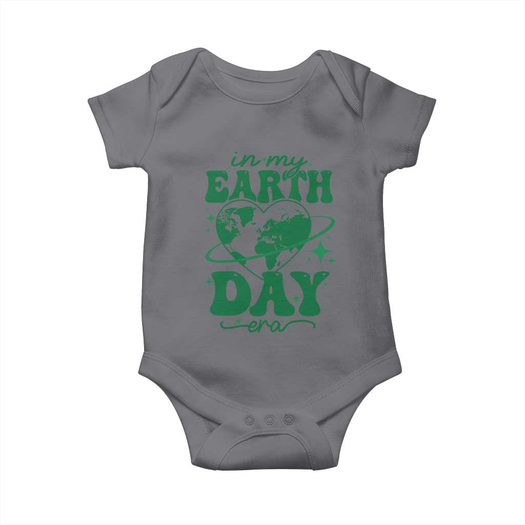 In My Earth Day Era Baby Onesie Cute Groovy Planet Heart