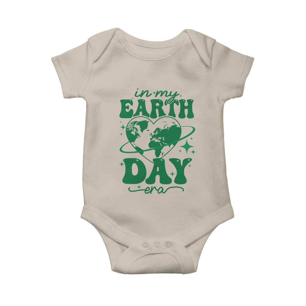 In My Earth Day Era Baby Onesie Cute Groovy Planet Heart