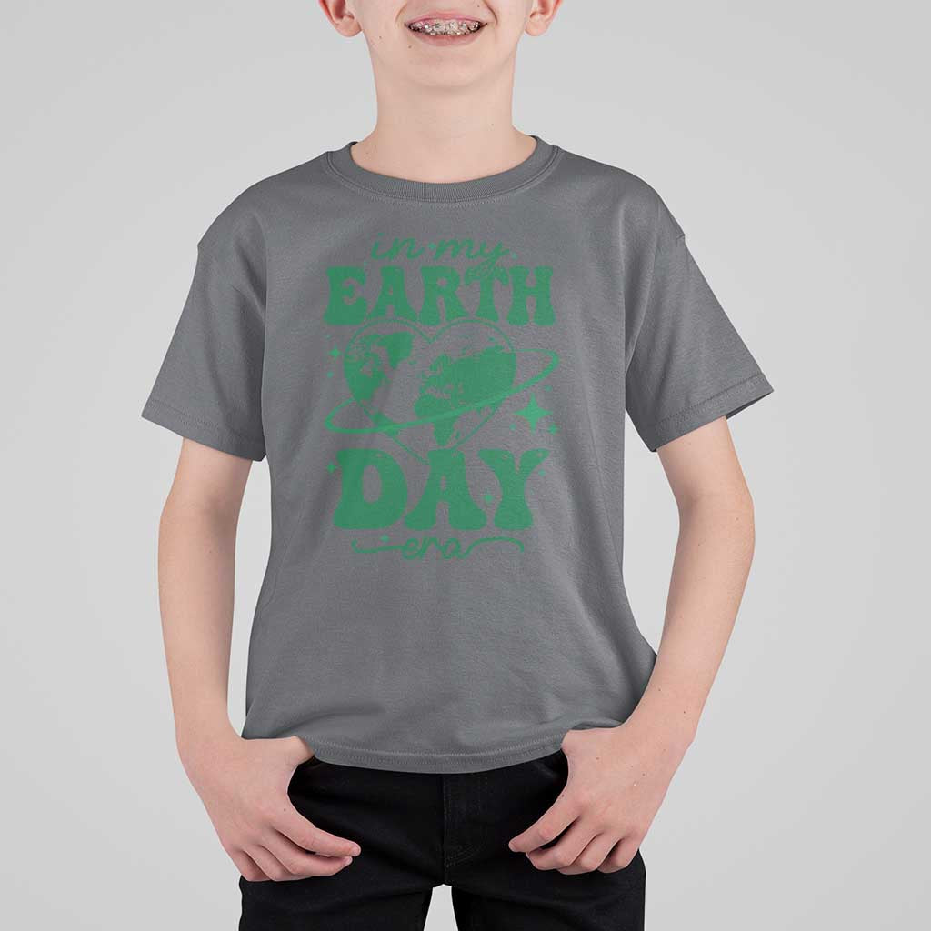 In My Earth Day Era T Shirt For Kid Cute Groovy Planet Heart