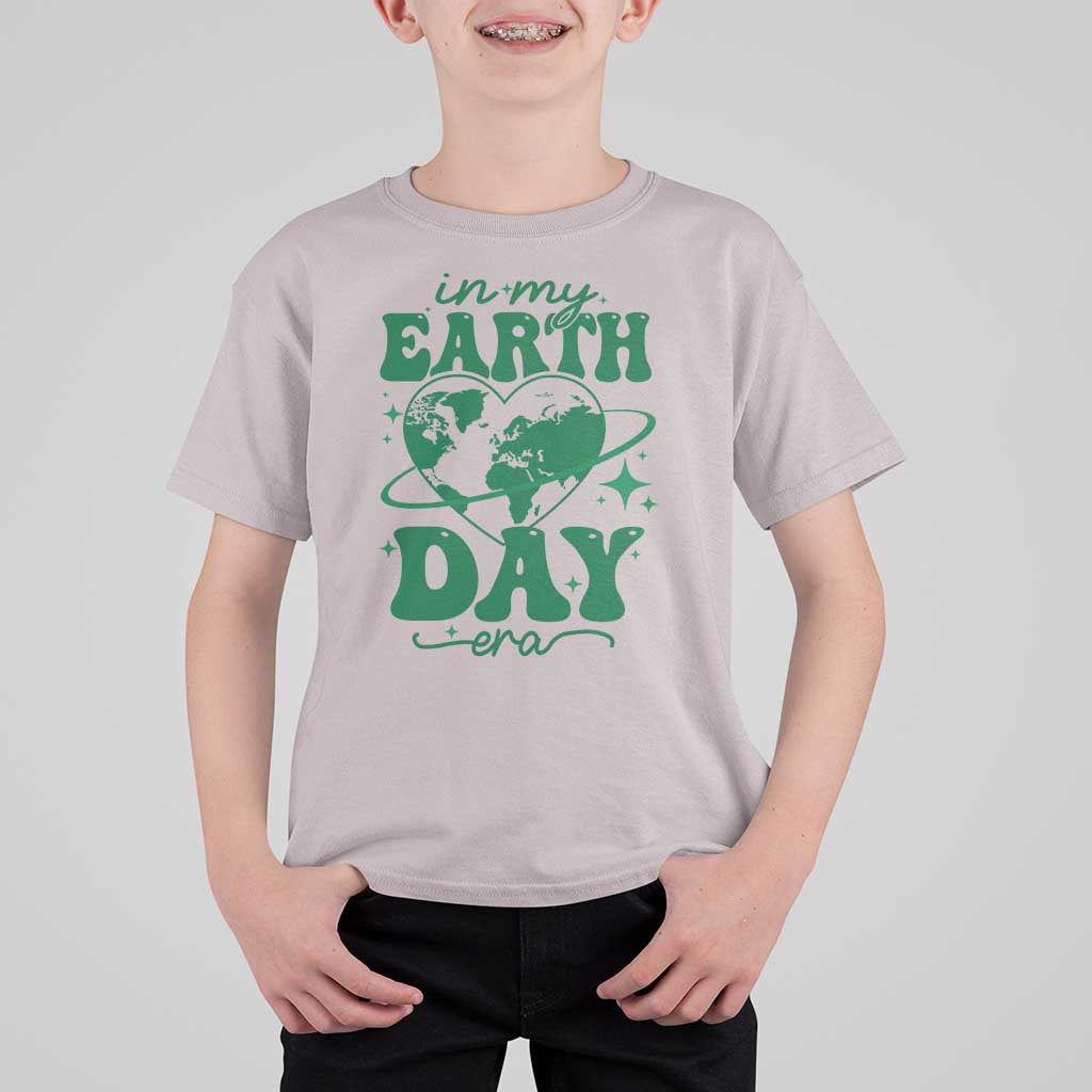 In My Earth Day Era T Shirt For Kid Cute Groovy Planet Heart