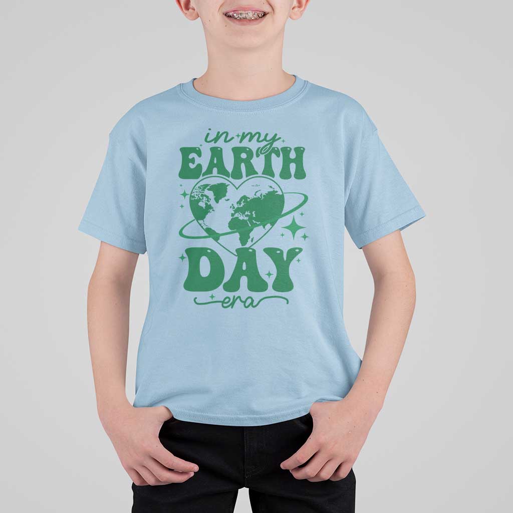 In My Earth Day Era T Shirt For Kid Cute Groovy Planet Heart