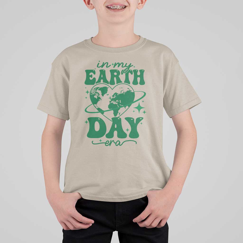 In My Earth Day Era T Shirt For Kid Cute Groovy Planet Heart
