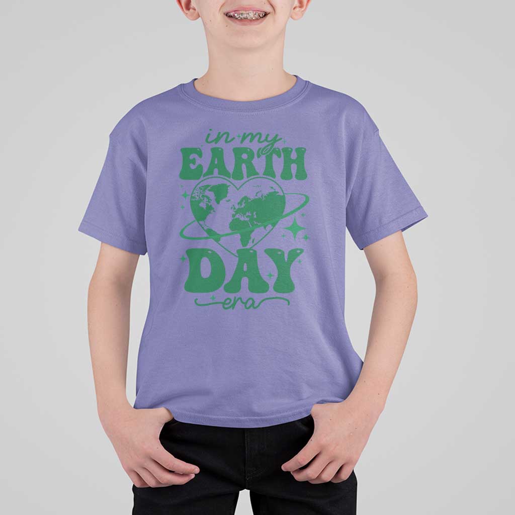 In My Earth Day Era T Shirt For Kid Cute Groovy Planet Heart