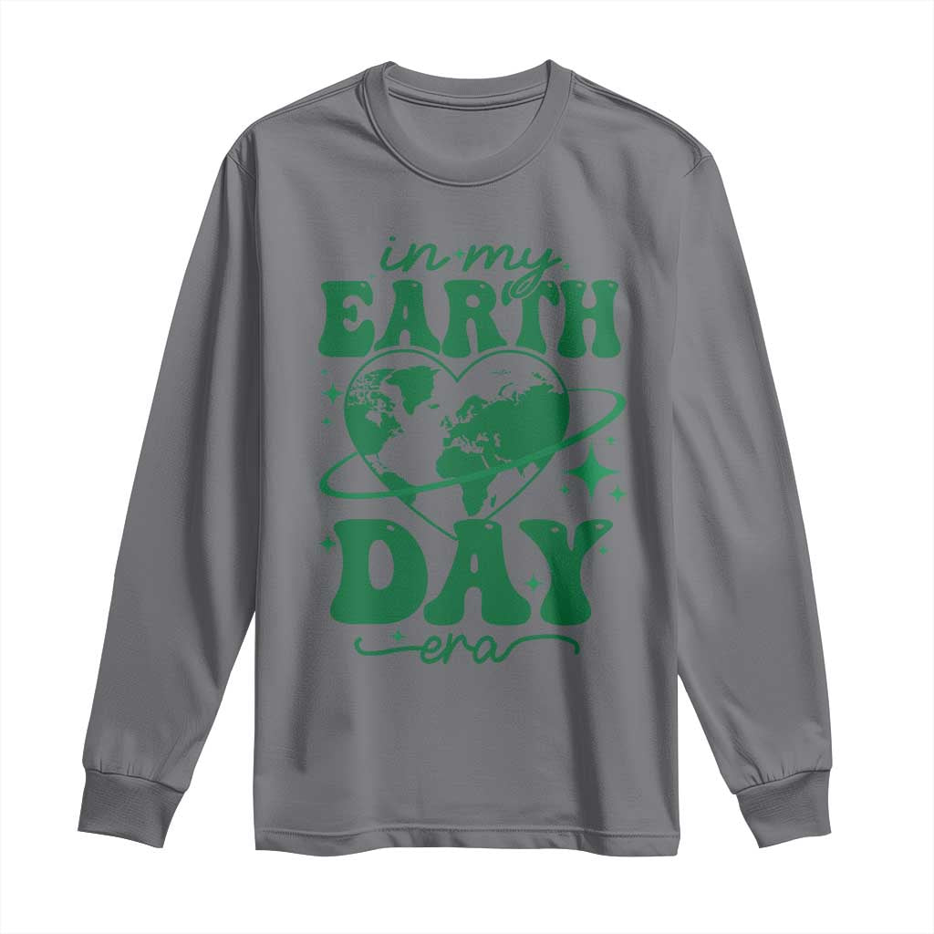 In My Earth Day Era Long Sleeve Shirt Cute Groovy Planet Heart