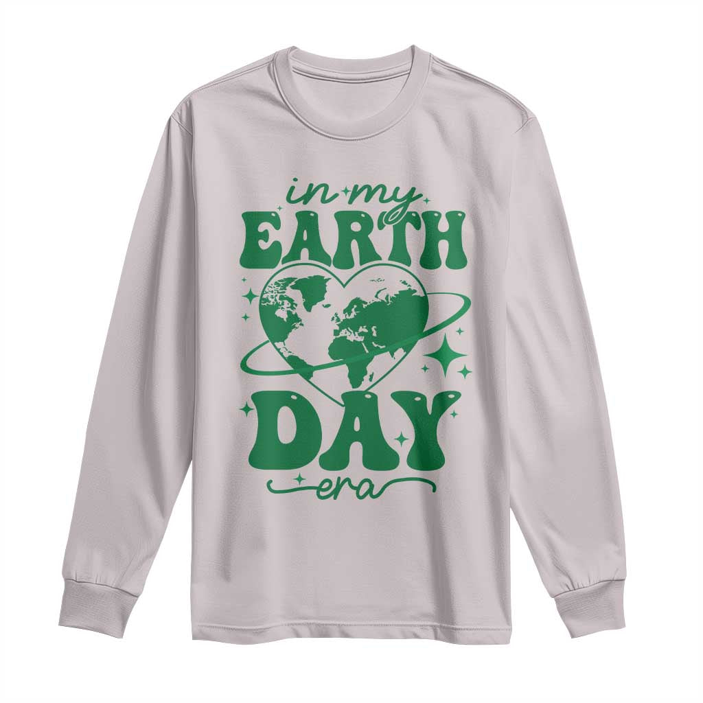 In My Earth Day Era Long Sleeve Shirt Cute Groovy Planet Heart