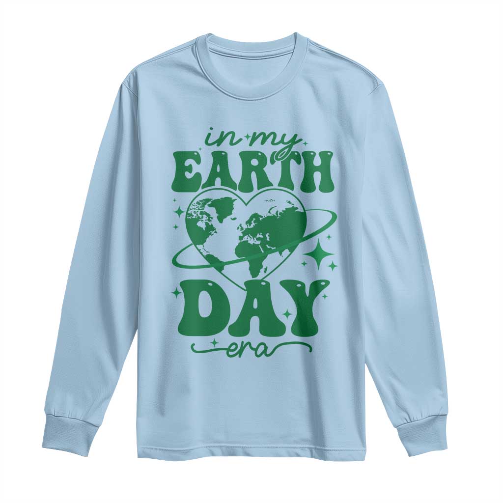 In My Earth Day Era Long Sleeve Shirt Cute Groovy Planet Heart