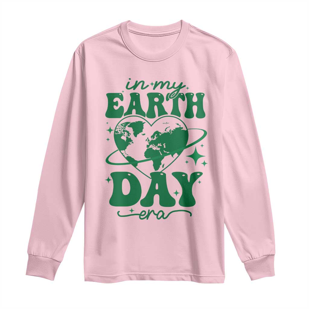 In My Earth Day Era Long Sleeve Shirt Cute Groovy Planet Heart